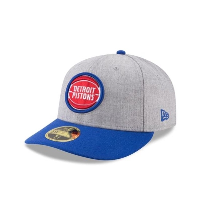 Detroit Pistons Gorra | New Era NBA Heather Low Profile 59fifty Fitted Cap Mexico - Grises
